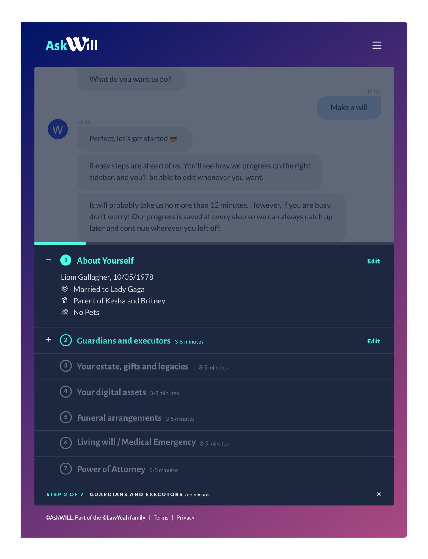 AskWill UX design responsive